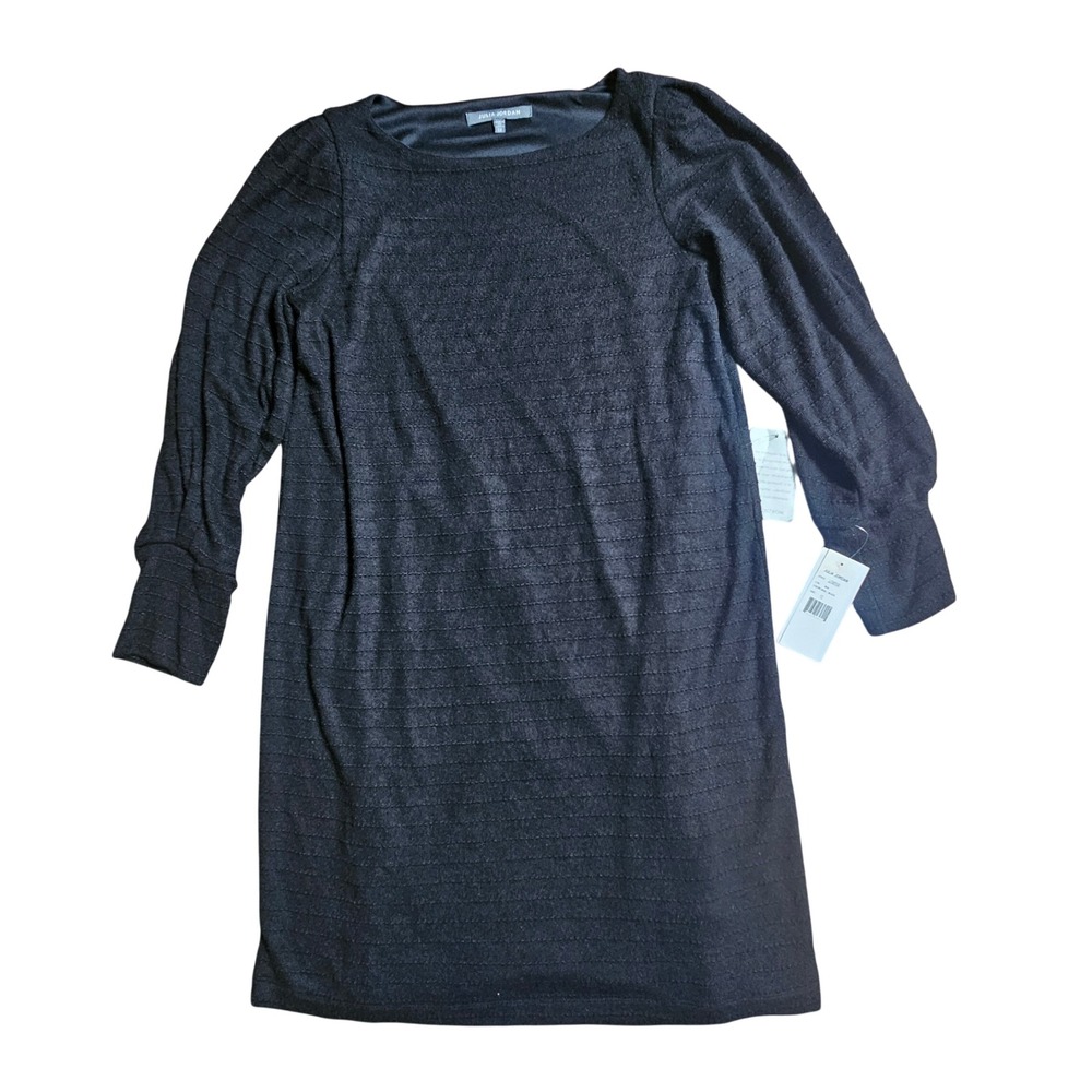 Julia Jordan Boatneck Long Sleeve Sweater Dress 12 Textured‎ Ribbed JJ38558 NWT